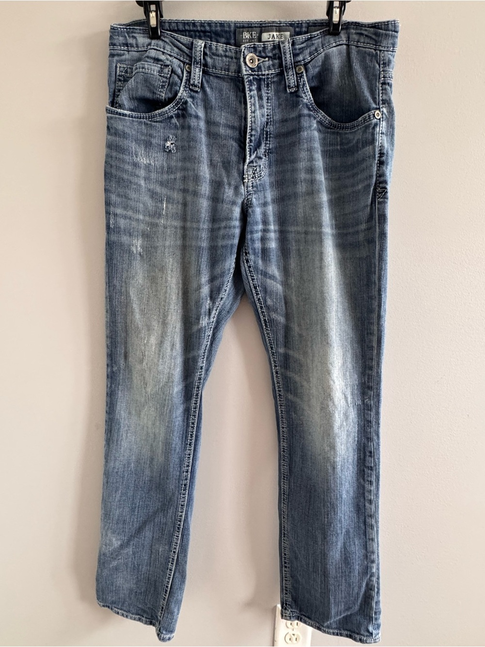 BKE Men's Straight Jeans - Faded Blue